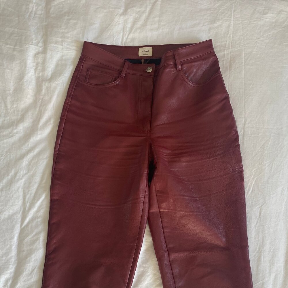 Wilfred Melina Red Faux Leather Pants  — Size 8